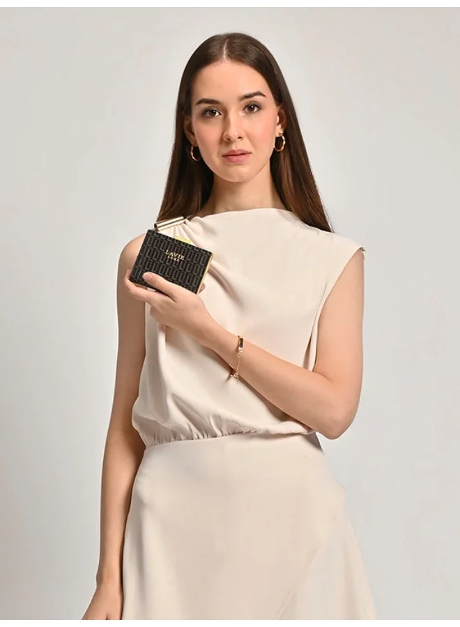 لافي محفظة نسائية فاخرة صغيرة بإطار أحادي أسود